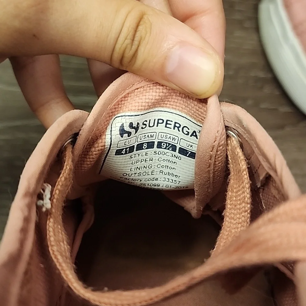 Superga Cotu Classic Canvas Sneakers 2750 Pink Peach Size - Picture 6 of 6